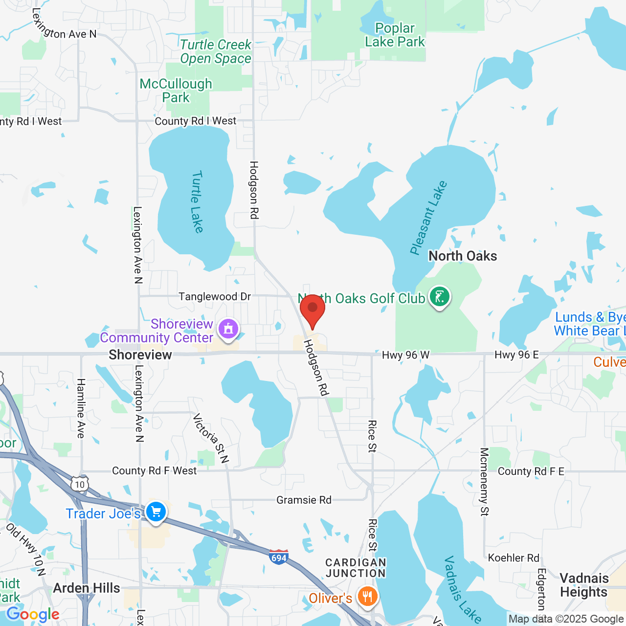 Google map image of our location in 700 Village Center Dr North Oaks, MN